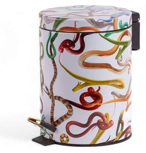 Seletti - Snakes Toiletpaper Home Dustbin Ø20,5xH27,5 Λευκό/Multicolor Seletti