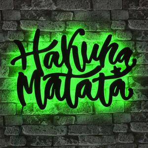 Διακοσμητικό Τοίχου Με Φως Led Hakuna Matata 692FRW1149 40x60cm Green-Black Wallity