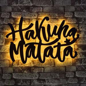 Διακοσμητικό Τοίχου Με Φως Led Hakuna Matata 692FRW1150 40x60cm Yellow-Black Wallity