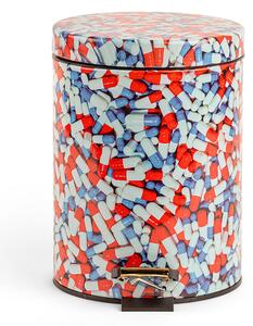 Seletti - Pills Toiletpaper Home Dustbin Ø 20,5 H. 27,5 Λευκό/Κόκκινο/Μπλε Seletti