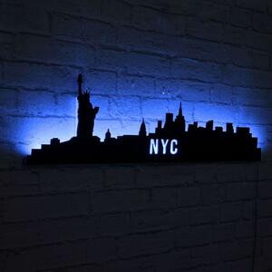 Διακοσμητικό Τοίχου Με Φως Led NYC Skyline 395NGR1909 80x24cm Blue-Black Wallity