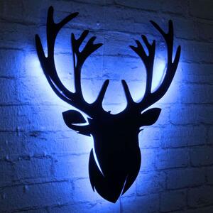 Διακοσμητικό Τοίχου Με Φως Led Deer 395NGR2030 25x30cm Blue-Black Wallity