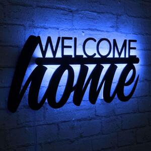 Διακοσμητικό Τοίχου Με Φως Led Welcome Home 395NGR1939 53x25cm Blue-Black Wallity