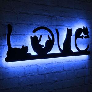 Διακοσμητικό Τοίχου Με Φως Led Cat Love 395NGR1893 70x22cm Blue-Black Wallity