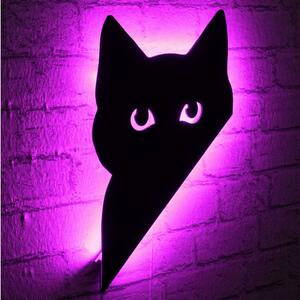 Διακοσμητικό Τοίχου Με Φως Led Cat 395NGR1851 23x36cm Pink-Black Wallity