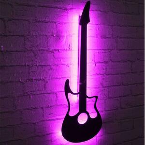 Διακοσμητικό Τοίχου Με Φως Led Guitar 395NGR1886 22x68cm Pink-Black Wallity