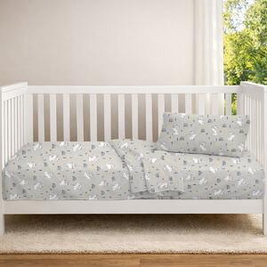 Σεντόνι Κούνιας Με Λάστιχο (70x140+15) Dimcol Rabbit Garden 586 Grey