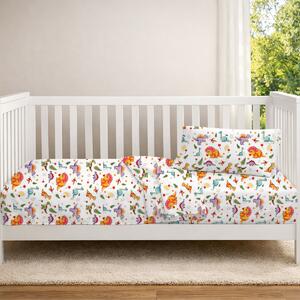 Σεντόνι Κούνιας Με Λάστιχο (70x140+15) Dimcol Dinosaur 520 White - Orange
