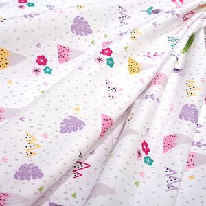 Σεντόνι Λίκνου (80x110) Dimcol Whimsical Mountainside 587 White - Pastel Lilac