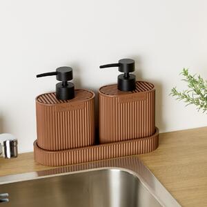 Δοχεία Υγρού Πιάτων Με Βάση (Σετ 3τμχ) F-V Terra Brown 190360A