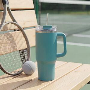 Κούπα Θερμός Με Λαβή & Καλαμάκι 600ml F-V Alex 213566 Blue