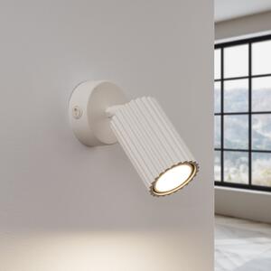 SOLLUX LIGHTING Προβολέας τοίχου carbon, μπεζ, προβολή 16 cm, διακόπτης, αλουμίνιο, Μπεζ, Σαλόνι / τραπεζαρία, Αλουμίνιο, σύγχρονο