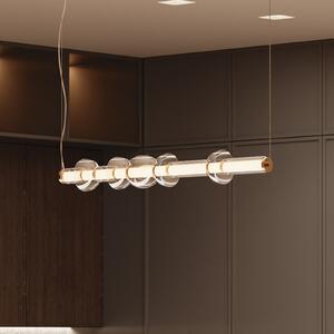 Maytoni Cosmo LED κρεμαστό φωτιστικό, ορείχαλκος, μήκος 98 cm, γυαλί, Χρυσό / Ορείχαλκου, Σαλόνι / τραπεζαρία, Γυαλί, σύγχρονο