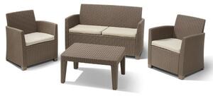 Σετ Κήπου 4τμχ Wicker Allibert Corona Lounge Set - Σετ Κήπου 4τμχ Wicker Corona Lounge Set Cappuccino