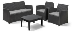 Σετ Κήπου 4τμχ Wicker Allibert Corona Lounge Set - Σετ Κήπου 4τμχ Wicker Corona Lounge Set Graphite