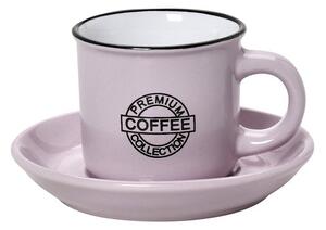 Φλυτζάνι Με Πιατάκι Espresso Stoneware 90ml Ροζ Coffee ESPIEL HUN305K12