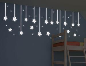 Αυτοκόλλητο Τοίχου Φωσφοριζέ Hanging Stars Ango 200x65εκ. 79227