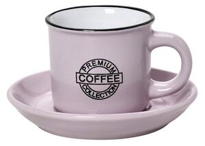 Φλυτζάνι Με Πιατάκι Cappuccino Stoneware 300ml Ροζ Coffee ESPIEL HUN308K6