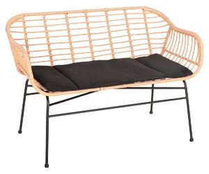 ΚΑΝΑΠΕΣ ALLEGRA HM6077 ΜΑΥΡΟ ΜΕΤΑΛΛΟ-ΜΠΕΖ ΣΥΝΘ.RATTAN 120x62x80Υεκ