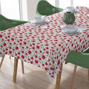 Καρές Εμπριμέ Polycotton Αλέκιαστος 90x90εκ. Cherry 456 White-Red DimCol