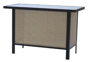 Τραπέζι Bar Με Τζάμι Αλουμινίου-Wicker J&M Home 150x75x99εκ. HAW15075