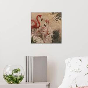 Πίνακας Mdf Tropical Flamingos 29x29x0,60εκ. ANGO M 21353