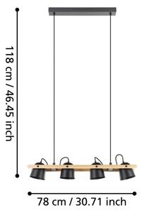 Eglo 900883 - LED RGBW Κρεμαστό φωτιστικό οροφής ντιμαριζόμενο HORNWOOD-Z 4xLED/3,7W/230V