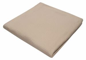 Κουβέρτα Βαμβακερή Πικέ Μονή 170x260εκ. Sanforized Beige