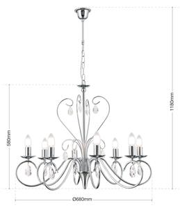 Orion LU 1658/8 - Κρυστάλλινο πολύφωτο με αλυσίδα ALESSIA 8xE14/40W/230V γυαλιστερό χρώμιο