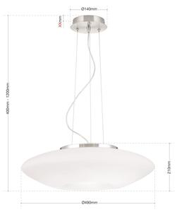 Orion HL 6-1559/2 - Κρεμαστό φωτιστικό οροφής BLANC 2xE27/60W/230V διάμετρος 49 cm ματ χρώμιο