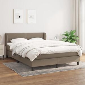 VidaXL Κρεβάτι Boxspring με Στρώμα Taupe 140x190 εκ. Υφασμάτινο