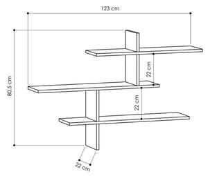 Ράφι τοίχου LEO 80,5x123 cm λευκό