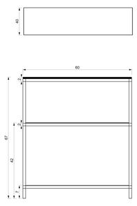 Bathroom rack 67x60 cm μαύρο