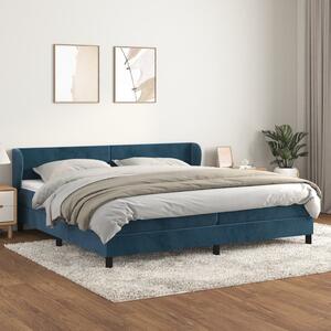 VidaXL Κρεβάτι Boxspring με Στρώμα Σκούρο Μπλε 200x200 εκ. Βελούδινο