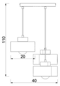 Κρεμαστό φωτιστικό οροφής MARTI 3xE27/15W/230V λευκό/χρώμιο