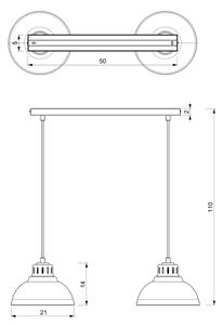 Κρεμαστό φωτιστικό οροφής SVEN 2xE27/15W/230V μπεζ