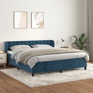 VidaXL Κρεβάτι Boxspring με Στρώμα Σκούρο Μπλε 160x200 εκ. Βελούδινο