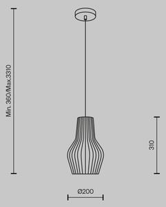 Maytoni MOD191PL-01W - Κρεμαστό φωτιστικό οροφής ROOTS 1xE27/40W/230V διάμετρος 20 cm μπεζ