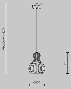 Maytoni MOD192PL-01W - Κρεμαστό φωτιστικό οροφής ROOTS 1xE27/40W/230V διάμετρος 20 cm μπεζ