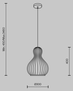 Maytoni MOD192PL-01W1 - Κρεμαστό φωτιστικό οροφής ROOTS 1xE27/40W/230V διάμετρος 30 cm μπεζ