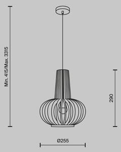 Maytoni MOD193PL-01W - Κρεμαστό φωτιστικό οροφής ROOTS 1xE27/40W/230V διάμετρος 22,5 cm μπεζ