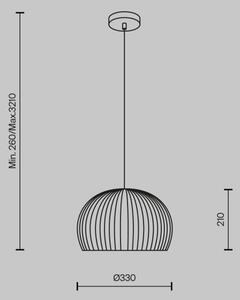 Maytoni MOD195PL-01W - Κρεμαστό φωτιστικό οροφής ROOTS 1xE27/40W/230V διάμετρος 33 cm μπεζ