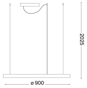 Ideal Lux - Κρεμαστό φωτιστικό οροφής LED ORACLE SLIM LED/43W/230V 3000K διάμετρος 90 cm λευκό