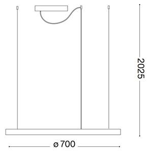 Ideal Lux - Κρεμαστό φωτιστικό οροφής LED ORACLE SLIM LED/39W/230V 3000K διάμετρος 70 cm λευκό