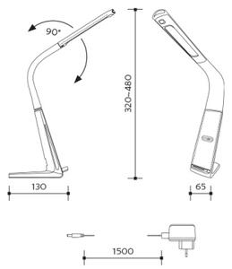 Επιτραπέζιο φωτιστικό LED Dimmable με ασύρματη φόρτιση LORD EVO LED/8W/230V λευκό