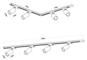 Σποτ ράγας PIPE 4xGU10/10W/230V μαύρο