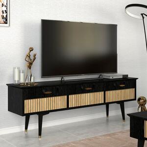 Έπιπλο τηλεόρασης Bolea Megapap χρώμα modern black 150x35x49,7 εκ