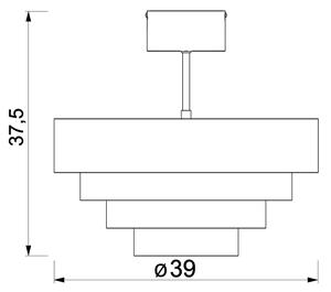 Πλαφονιέρα οροφής RINGS 1xE27/15W/230V γκρι