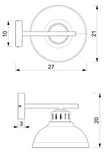 Λάμπα τοίχου SVEN 1xE27/15W/230V ορείχαλκος