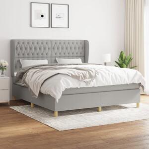 VidaXL Κρεβάτι Boxspring με Στρώμα Ανοιχτό Γκρι 180x200 εκ. Υφασμάτινο